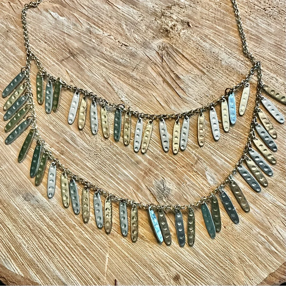 Romulo Saria Two Toned Double Layered Statement Necklace